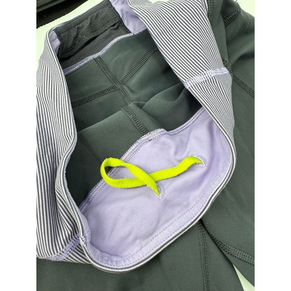 Lululemon Gray/Purple Run Zoom Crop Leggings Sz. 6 - Picture 2 of 6
